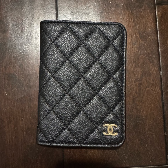 CHANEL Accessories - CHANEL Black Quilted Passport Holder GWP